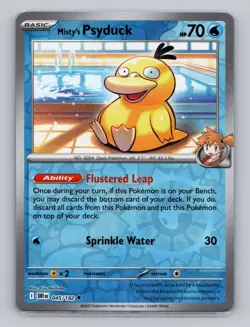 Misty's Psyduck 45/182 Reverse Holo Destined Rivals DRI Pokemon Scarlet & Violet - Image 1