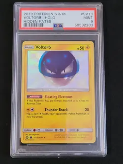 2019 Pokemon Voltorb Holo Sun & Moon Hidden Fates #SV13 PSA 9 MINT - Image 1