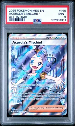 2025 Pokemon MEG EN-Mega Evolutions #165 ACEROLA'S MISCHIEF UR PSA 9 - 132981311 - Image 1