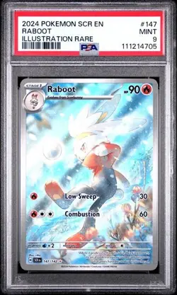 2024 POKEMON SCR EN-STELLAR CROWN ILLUSTRATION RARE #147 RABOOT PSA 9 - Image 1