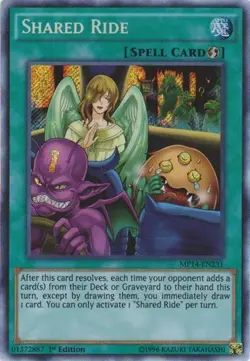Yugioh! LP Shared Ride - MP14-EN231 - Secret Rare - 1st Edition Lightly Played, - Image 1