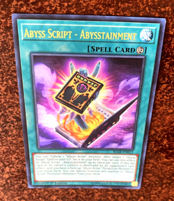 Yugioh - Abyss Script - Abysstainment - BLLR-EN013 - ULTRA RARE - 1st Ed. - MINT - Image 1