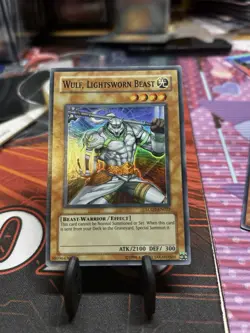 Yugioh Wulf Lightsworn Beast Super LODT-EN023 Faded Misprint - Image 2