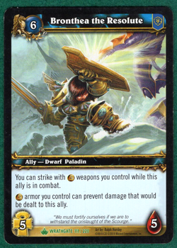 Bronthea The Resolute - Wrathgate #111 - World Of Warcraft TCG Card - Image 1