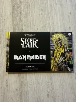 In hand MTG Secret Lair x Iron Maiden: Album Art - Rainbow FOIL Edition (Sealed) - Image 1