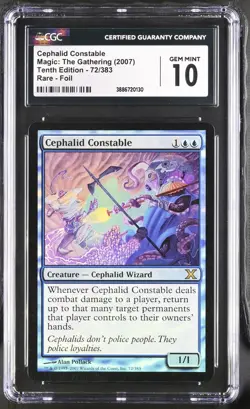 CEPHALID CONSTABLE 10th Edition Foil Rare CGC 10 MTG [Nostalgium] - Image 1