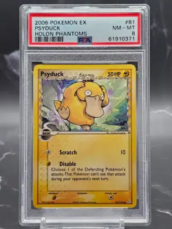 2006 Pokemon EX Holon Phantoms Psyduck Delta Species 81/110 PSA 8 NM-MT Non Holo - Image 1