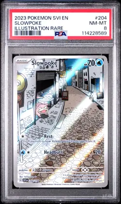 Pokemon PSA 8 SVI EN Slowpoke #204 IR - 2023 Sv01: Scarlet & Violet Base 204/198 - Image 1