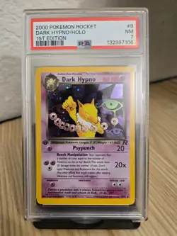 **2000 Pokemon Rocket #9 Dark Hypno-Holo NM 1st Edition PSA Graded 7 - Image 1