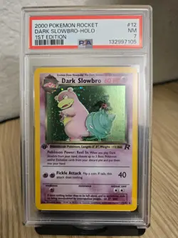 **DARK SLOWBRO Pokemon Team Rocket 1st Edition Holo 12/82 - PSA7 - Image 1