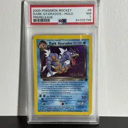 2000 Pokemon DARK GYARADOS 8/82 Team Rocket - 1st Ed Swirl Holo Rare PSA 7 NM - Image 1