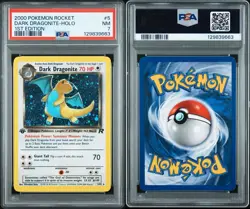 2000 POKEMON TCG ROCKET 1ST EDITION #5/82 DARK DRAGONITE HOLO RARE PSA 7 NM - Image 1