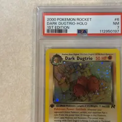 2000 Pokemon Team Rocket Dark Dugtrio Holo 1st Edition PSA 7 #6/82 - Image 2