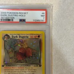 2000 Pokemon Team Rocket Dark Dugtrio Holo 1st Edition PSA 7 #6/82 - Image 3