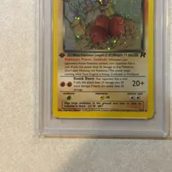 2000 Pokemon Team Rocket Dark Dugtrio Holo 1st Edition PSA 7 #6/82 - Image 5