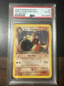 2000 POKEMON ROCKET 4 DARK CHARIZARD-HOLO 1ST EDITION PSA 4 SWIRL - Image 1