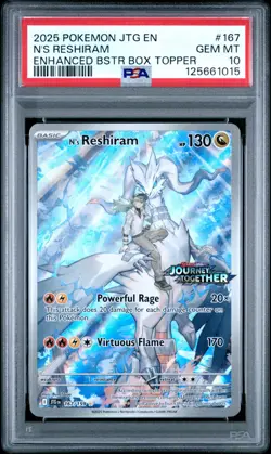 PSA 10 N's Reshiram STAMPED BOX TOPPER IR 167/159 Pokemon Journey Together - Image 1