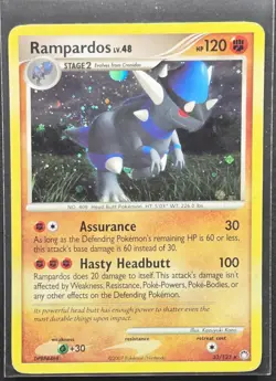 Rampardos 33/123 Mysterious Treasures Holo Rare Pokemon 2007 - Image 1