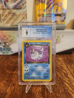CGC 9 MINT Dark Vaporeon Team Rocket 1st Edition 45/82 Pokemon Card psa - Image 1