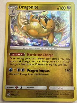 Dragonite 151/236 Holo Cracked Ice Unified Minds Pokemon Card NM - Image 1