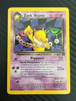 Pokemon Dark Hypno 26/82 Team Rocket Unlimited Edition Rare Non-Holo LP - Image 1