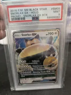 2016 Pokemon Sun & Moon Snorlax GX Black Star Promo #SM05 PSA 9 MINT - Image 1