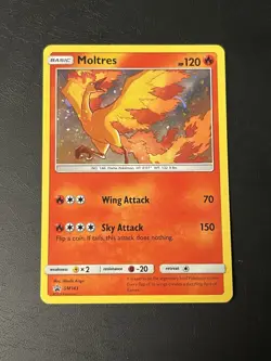 Moltres - SM143 - Pokemon Sun & Moon Promo Holo Rare Card LP - READ - Image 1