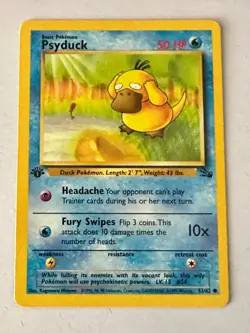 Pokemon Fossil Psyduck 53/62 - 1st Edition Non-Holo - WOTC 1999 - NEVER PLAYED - Image 1