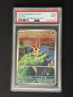 2025 POKEMON SVP PROMO UNOVA VICTINI ILLUSTRATION COLLECTION #208 VICTINI PSA 9 - Image 1