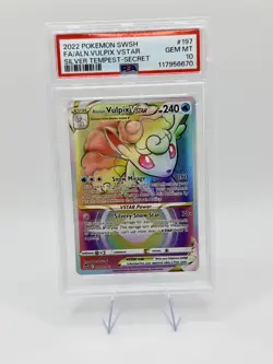 Pokemon Silver Tempest Alolan Vulpix VSTAR 197 PSA 10 - Image 1