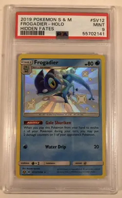 2019 Pokemon Hidden Fates Frogadier Holo Rare Shiny Vault #SV12 PSA 9 Mint - Image 1