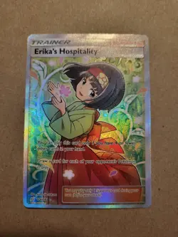 Pokemon SM Team Up #174/181 Erika's Hospitality Holo Foil Card Full Art - Image 1