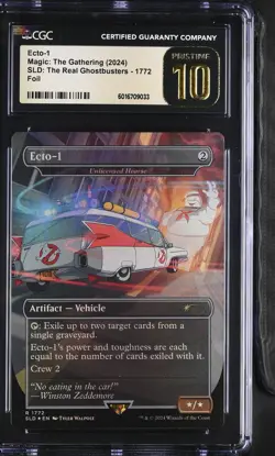 Ecto-1 Unlicensed Hearse Foil - Ghostbusters Card - Graded CGC PRISTINE 10 💎 - Image 3