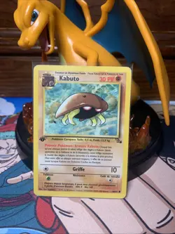 1st Edition Kabuto 50/62 Non Holo Vintage Fossil Pokemon Card! LP French - Image 1