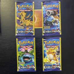 Pokemon XY EVOLUTIONS - (3-Card Mini) Booster Pack Complete Art Set (4) - SEALED - Image 1