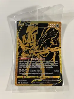 Zacian V Black & Gold Pokemon Card Sword Shield SWSH076 SEALED Black Star Promo - Image 1
