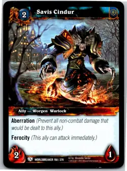 World of Warcraft Card Game Savis Cindur 158/270 Worldbreaker CCG TCG WOW - Image 1