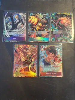 One Piece TCG Parallel Alt Art LOT x 5 Cards! English NM Luffy Sanji - Image 1