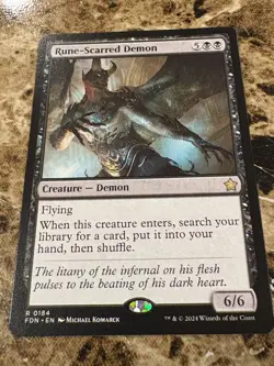 RUNE-SCARRED DEMON Magic MTG Foundations - Image 1