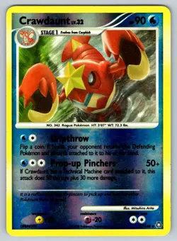 2008 Diamond & Pearl - Legends Awakened Crawdaunt Rare Reverse Holo #22 - Image 1