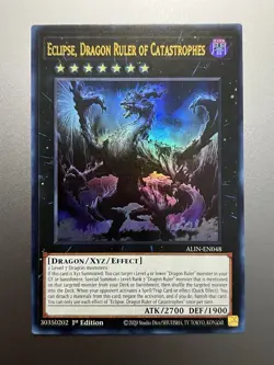Yugioh - Eclipse, Dragon Ruler of Catastrophes Ultra Rare ALIN-EN048, NM, 1st Ed - Image 1
