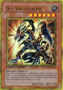Yugioh! LP Des Volstgalph - GLD2-EN002 - Gold Rare - Limited Edition Lightly Pla - Image 1