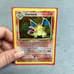 Pokemon TCG Charizard Base Set Holo Rare Card In Protective Holder - 4/102 120HP - Image 1
