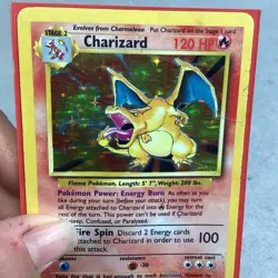 Pokemon TCG Charizard Base Set Holo Rare Card In Protective Holder - 4/102 120HP - Image 4