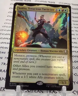 Prerelease FOIL SOKKA, TENACIOUS TACTICIAN mtg NM The Last Airbender Rare - Image 1