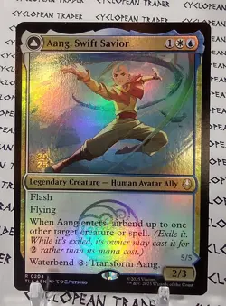 Prerelease FOIL AANG, SWIFT SAVIOR mtg NM The Last Airbender Rare - Image 1