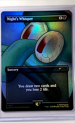 2025 MTG Magic The Gathering SLD Secret Lair Borderless Foil Night's Whisper - Image 1