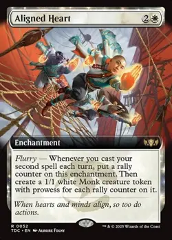 1x Aligned Heart - Extended Art NM Eng MTG - Commander Dragonstorm - Image 1