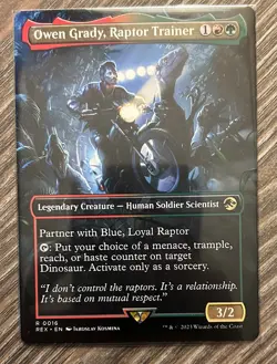 MTG Owen Grady, Raptor Trainer Borderless - Jurassic World Collection #016 - Image 1