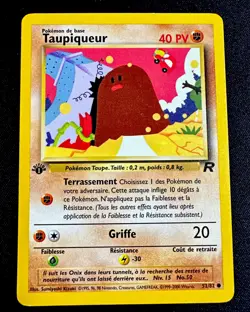 Diglett 52/82 LP 1st Edition Team Rocket FRENCH Common Pokemon Card Light Play - Image 1